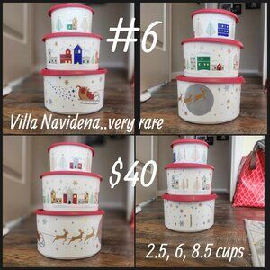 Tupperware Holiday Shining Tradition Ornament Stacking Canister Set